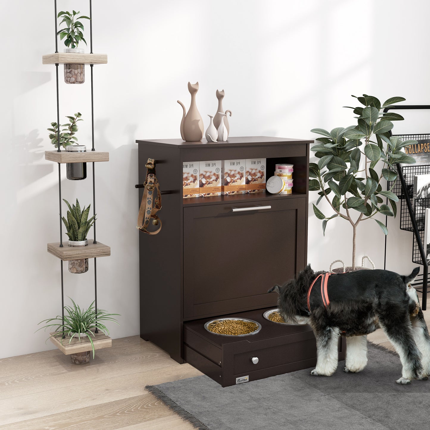 Pet Feeder Station Storage Cabinet