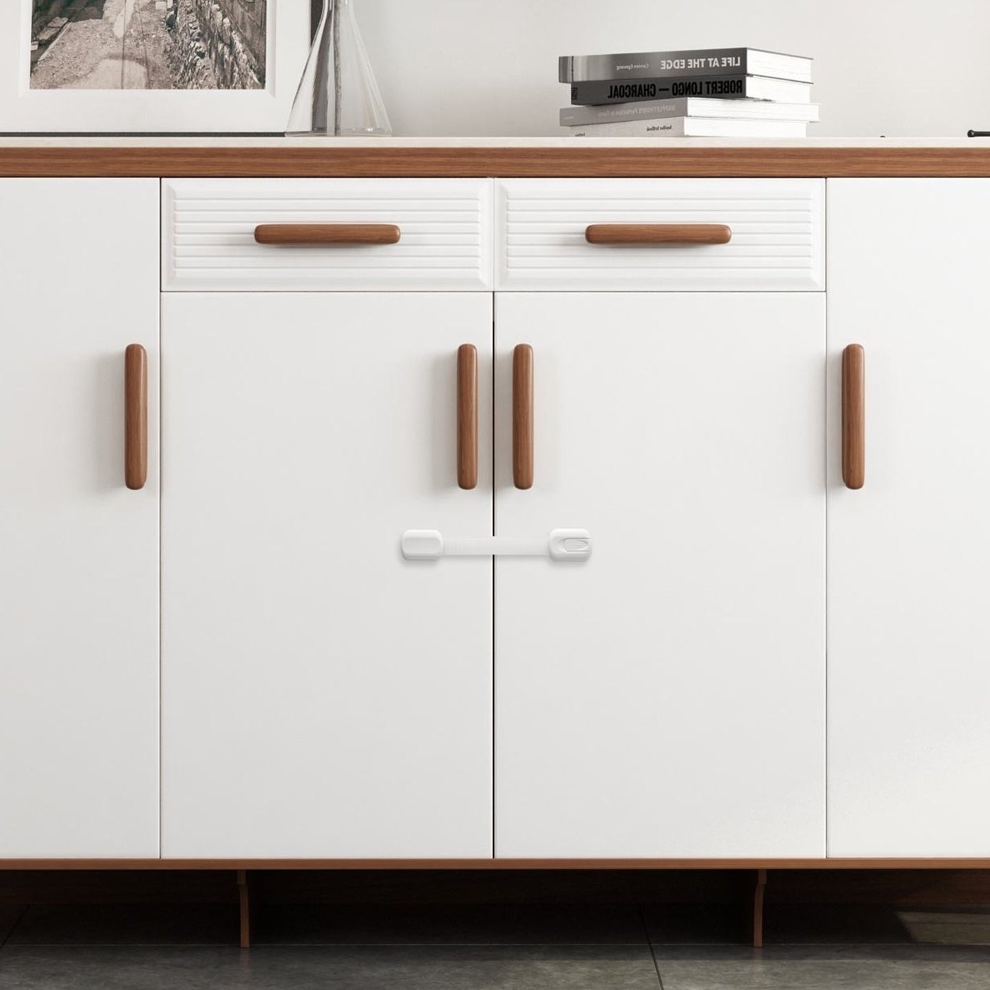 Child Safety Strap Locks 8 Pcs 3MAdhesive Cabinet Drawer Door Cupboard Latches