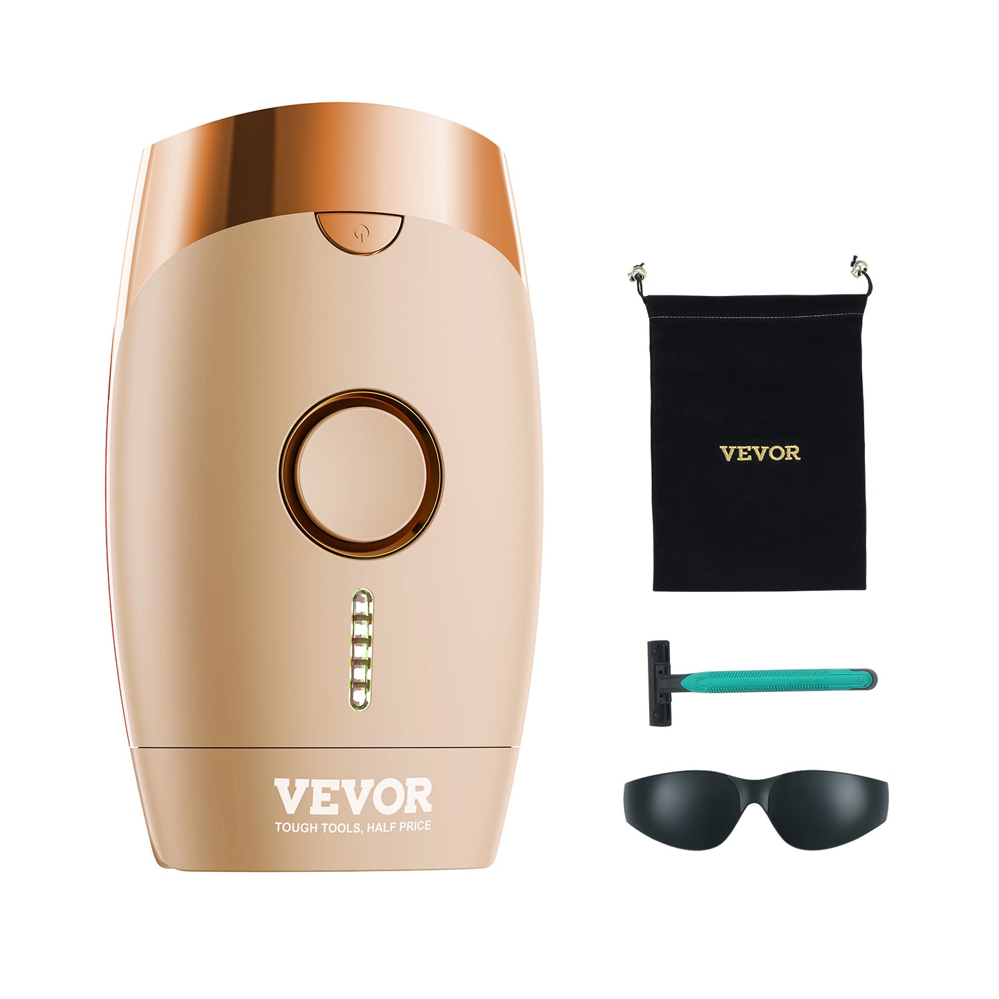 VEVOR IPL Hair Removal, Permanent Hair Removal For Women And Men, Auto Manual Modes  5 Adjustable Levels, Painless At-Home Hair Removal Device For Legs, Armpits, Bikini Line, Whole Body