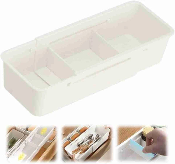 Expandable Storage Drawer Organizers, Multifunctional Drawer Fit Storage Bin Adjustable Kitchen Storage Organizer Storage Bin For Cosmetics Bathroom Wardrobe And Office Drawer