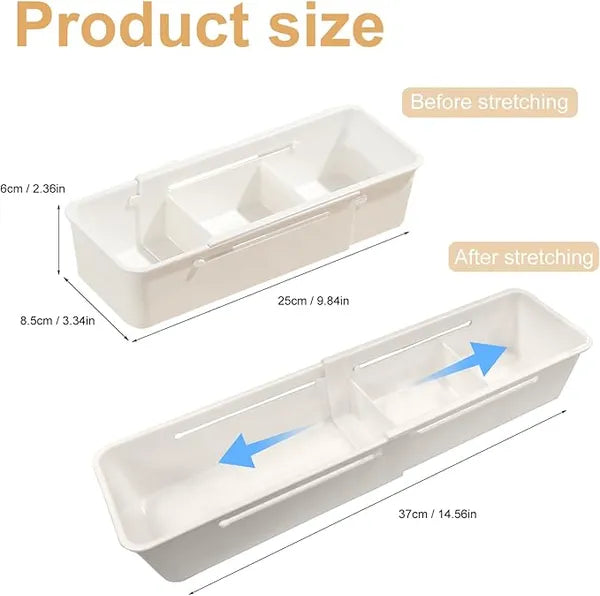 Expandable Storage Drawer Organizers, Multifunctional Drawer Fit Storage Bin Adjustable Kitchen Storage Organizer Storage Bin For Cosmetics Bathroom Wardrobe And Office Drawer