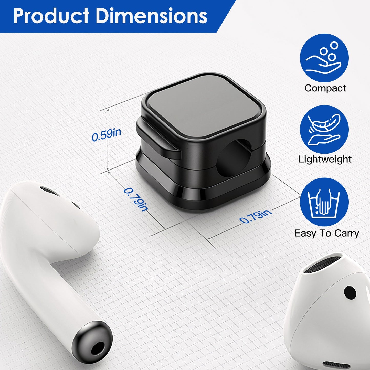 6 Pack Magnetic Cable Clips Magnetic Cord Organizer Adhesive Wire Holder For Home Office Car Desk Nightstand Wall